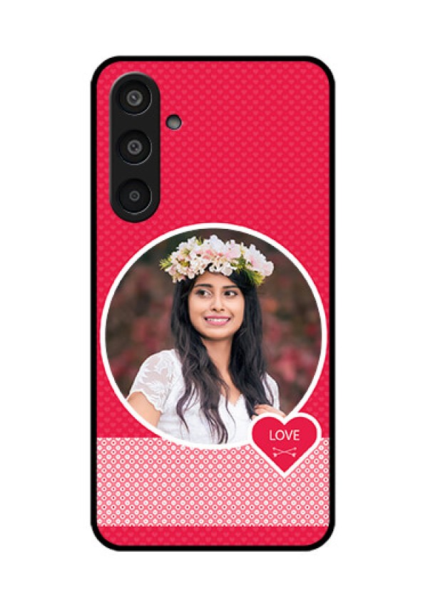 Samsung Galaxy M35 5G Custom Glass Phone CasePink Color Pattern Design