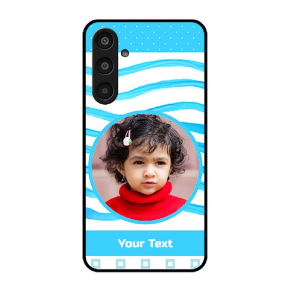 Samsung Galaxy M35 5G Custom Glass Phone CaseSimple Blue Case Design Samsung Galaxy M35 5G Custom Glass Phone CaseSimple Blue Case Design