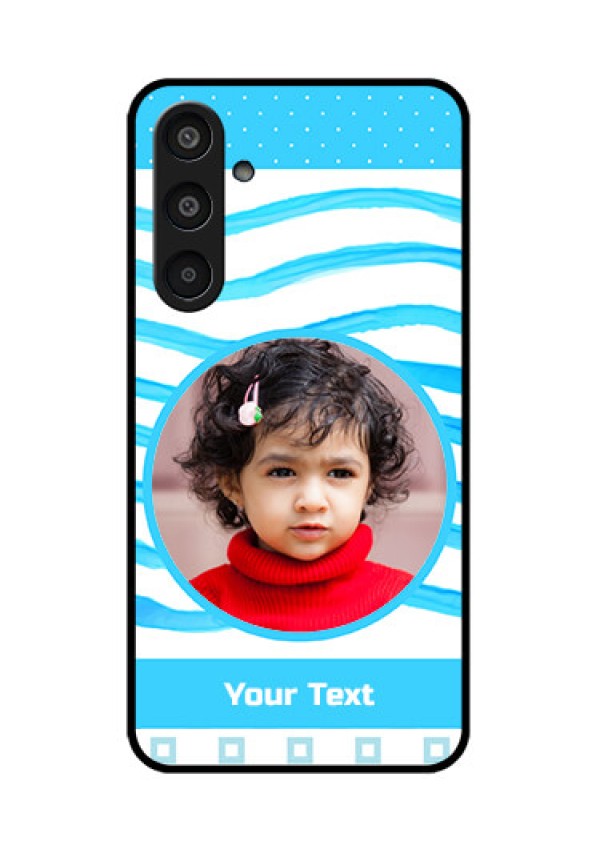 Samsung Galaxy M35 5G Custom Glass Phone CaseSimple Blue Case Design