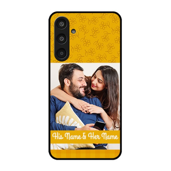 Samsung Galaxy M35 5G Custom Glass Phone CaseYellow Floral Design Samsung Galaxy M35 5G Custom Glass Phone CaseYellow Floral Design