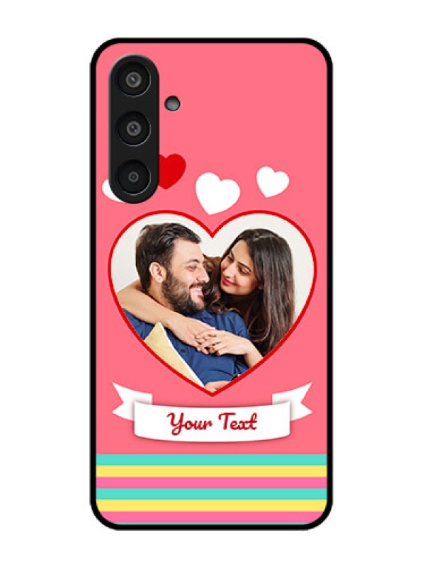 Custom Samsung Galaxy M35 5G Custom Glass Phone CaseLove Shapes Doodle Design