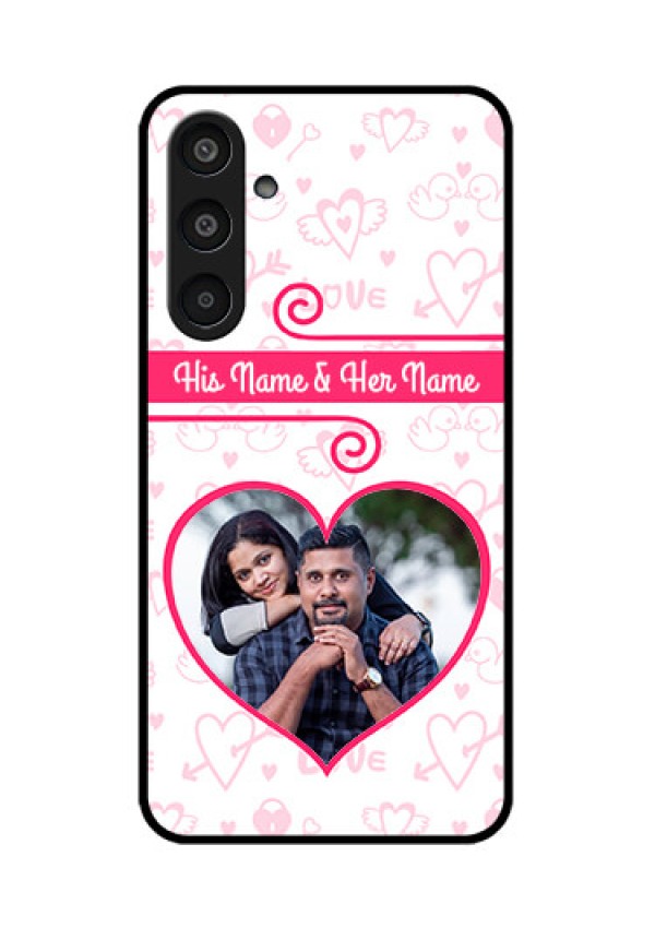 Samsung Galaxy M35 5G Custom Glass Phone CaseHeart Shape Love Design