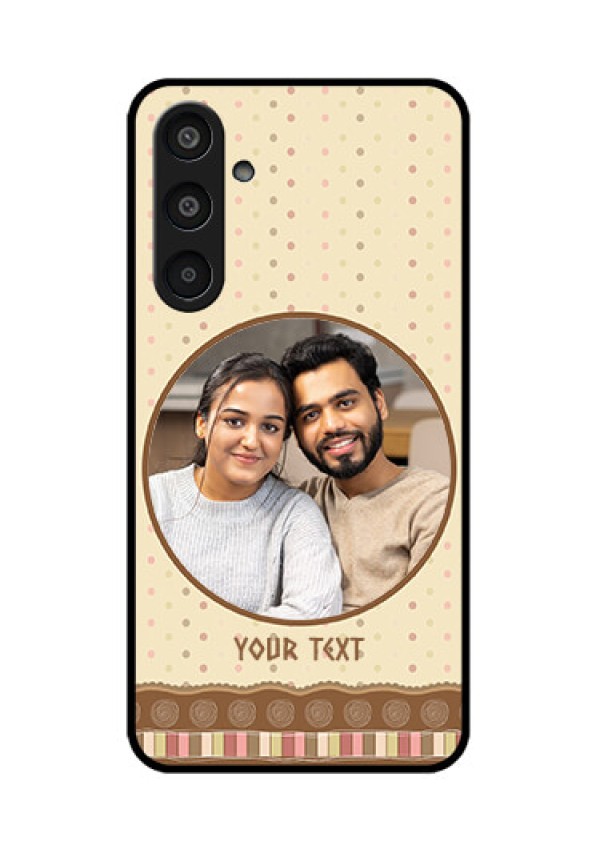 Samsung Galaxy M35 5G Custom Glass Phone CaseBrown Dotted Mobile Case Design