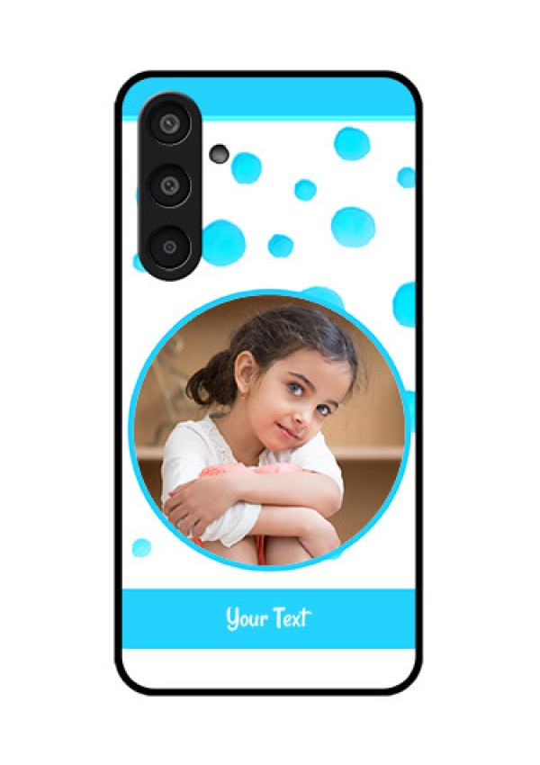 Samsung Galaxy M35 5G Custom Glass Phone CaseBlue Bubbles Pattern Design