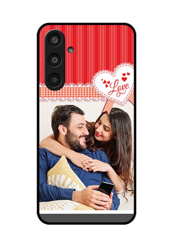Samsung Galaxy M35 5G Custom Glass Phone CaseRed Love Pattern Design