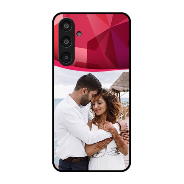 Samsung Galaxy M35 5G Custom Glass Phone CaseRed Abstract Design