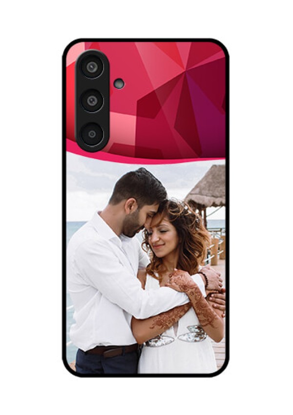 Samsung Galaxy M35 5G Custom Glass Phone CaseRed Abstract Design