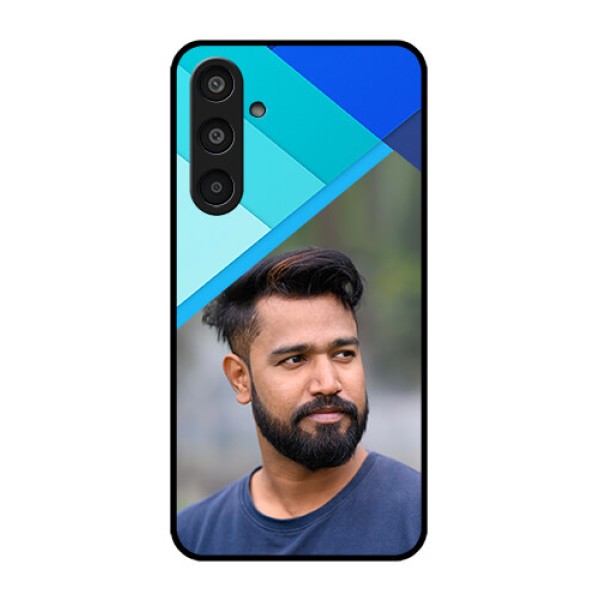 Samsung Galaxy M35 5G Custom Glass Phone CaseBlue Pattern Design