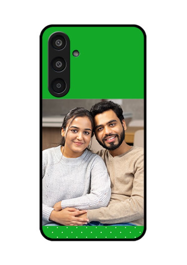 Samsung Galaxy M35 5G Custom Glass Phone CaseGreen Pattern Design