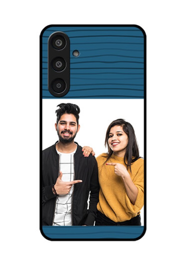 Samsung Galaxy M35 5G Custom Glass Phone CaseBlue Pattern Cover Design