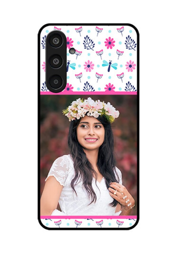 Samsung Galaxy M35 5G Custom Glass Phone CaseColorful Flower Design