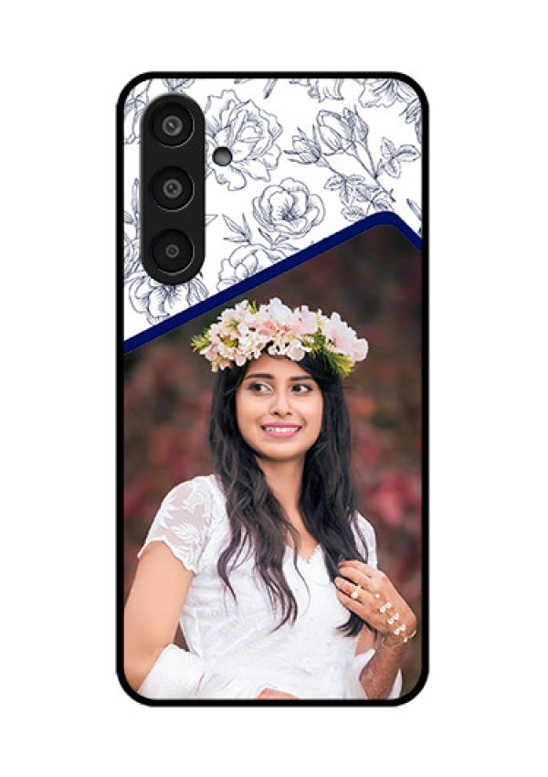 Samsung Galaxy M35 5G Custom Glass Phone CaseClassy Floral Design