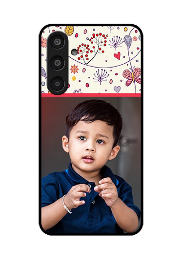 Samsung Galaxy M35 5G Custom Glass Phone CasePremium Floral Design