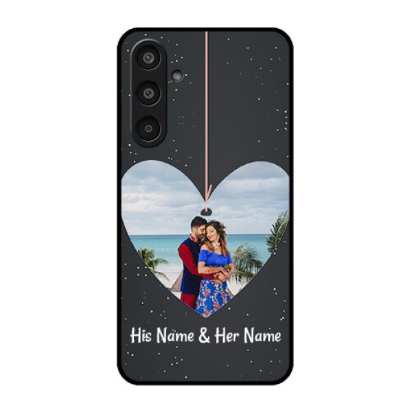 Samsung Galaxy M35 5G Custom Glass Phone CaseHanging Heart Design Samsung Galaxy M35 5G Custom Glass Phone CaseHanging Heart Design