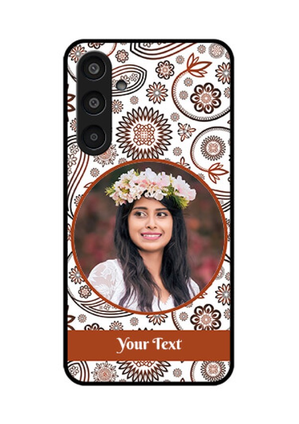 Samsung Galaxy M35 5G Custom Glass Phone CaseAbstract Flower Design