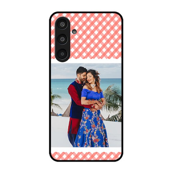 Samsung Galaxy M35 5G Custom Glass Phone CasePink Pattern Design Samsung Galaxy M35 5G Custom Glass Phone CasePink Pattern Design