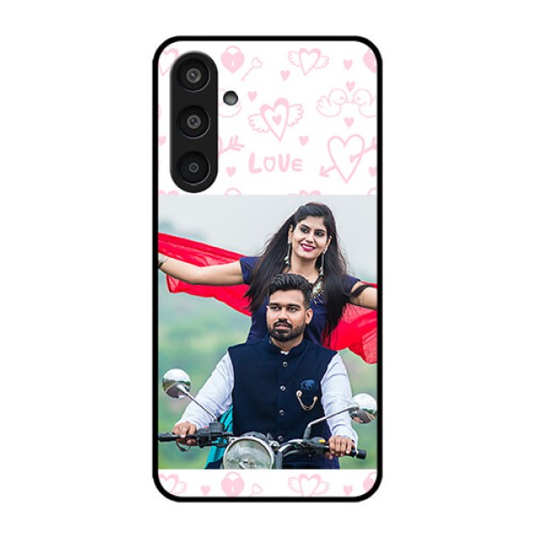 Samsung Galaxy M35 5G Custom Glass Phone CasePink Flying Heart Design Samsung Galaxy M35 5G Custom Glass Phone CasePink Flying Heart Design