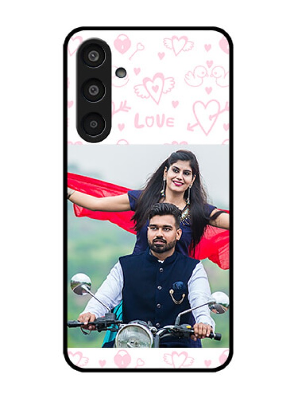 Custom Samsung Galaxy M35 5G Custom Glass Phone CasePink Flying Heart Design