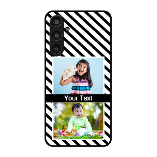 Samsung Galaxy M35 5G Custom Glass Phone CaseBlack And White Stripes Design Samsung Galaxy M35 5G Custom Glass Phone CaseBlack And White Stripes Design