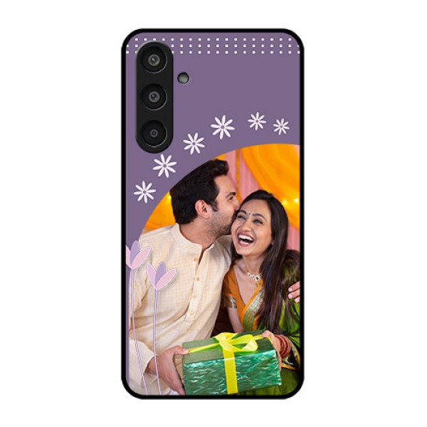 Samsung Galaxy M35 5G Custom Glass Phone CaseLavender Flowers Design Samsung Galaxy M35 5G Custom Glass Phone CaseLavender Flowers Design