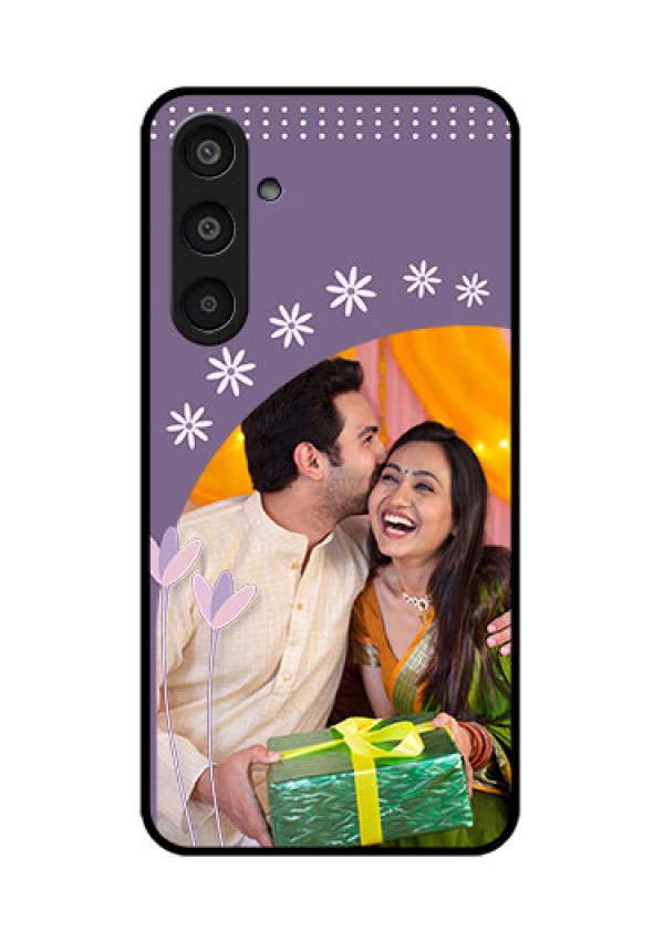 Samsung Galaxy M35 5G Custom Glass Phone CaseLavender Flowers Design