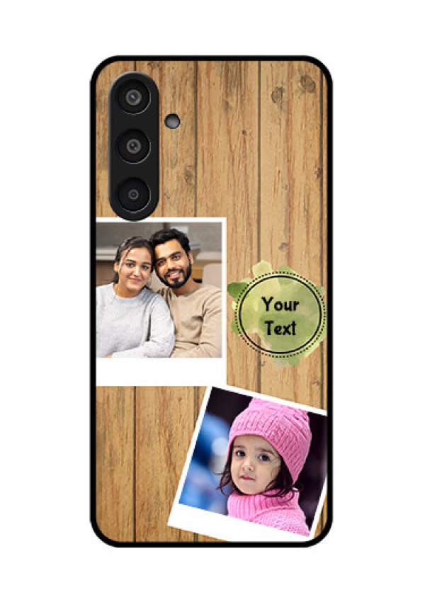 Samsung Galaxy M35 5G Custom Glass Phone CaseWooden Texture Design