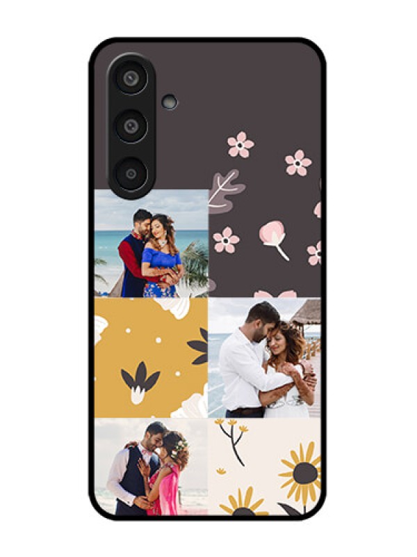 Custom Samsung Galaxy M35 5G Custom Glass Phone Case3 Images With Floral Design