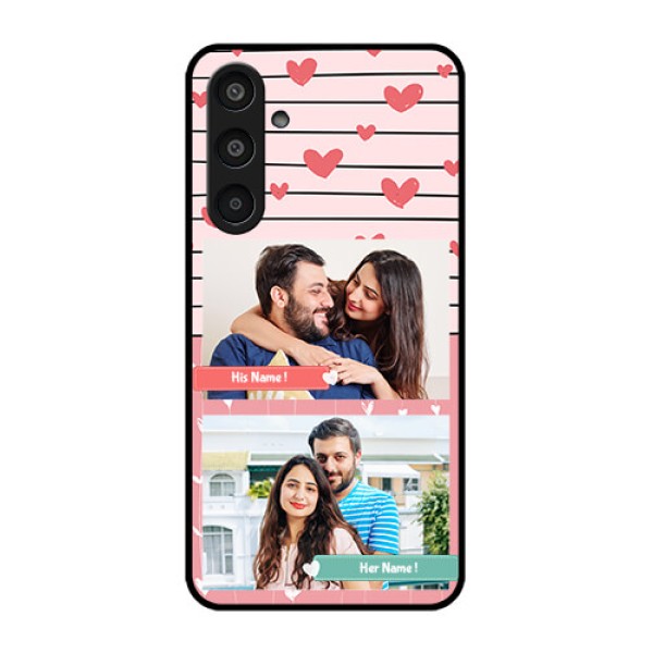 Samsung Galaxy M35 5G Custom Glass Phone CasePhoto With Heart Design Samsung Galaxy M35 5G Custom Glass Phone CasePhoto With Heart Design