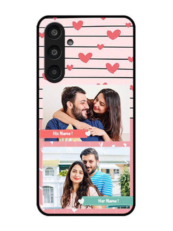 Custom Samsung Galaxy M35 5G Custom Glass Phone CasePhoto With Heart Design