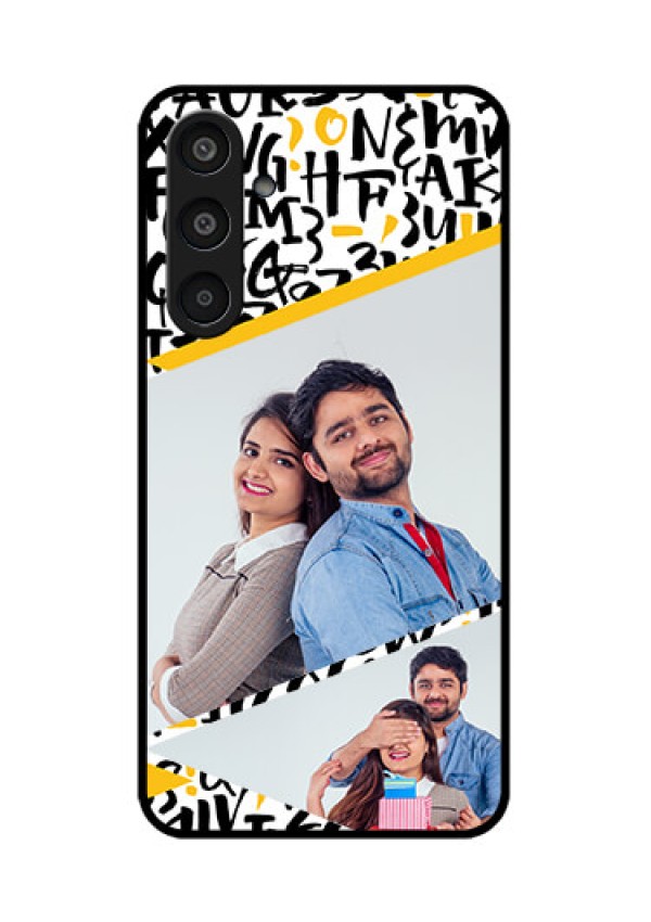 Samsung Galaxy M35 5G Custom Glass Phone CaseLetters Pattern Design