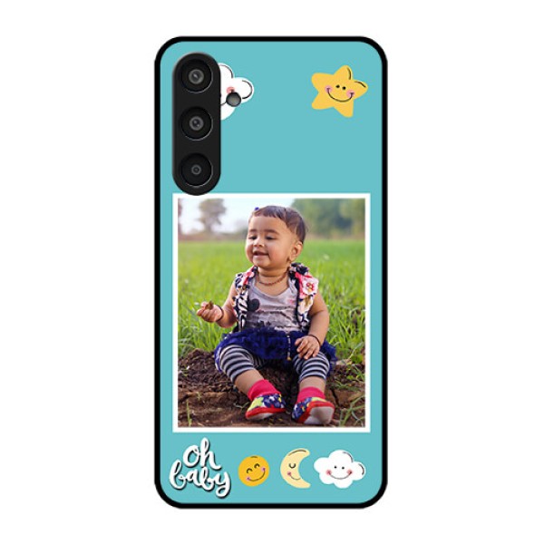 Samsung Galaxy M35 5G Custom Glass Phone CaseSmiley Kids Stars Design Samsung Galaxy M35 5G Custom Glass Phone CaseSmiley Kids Stars Design