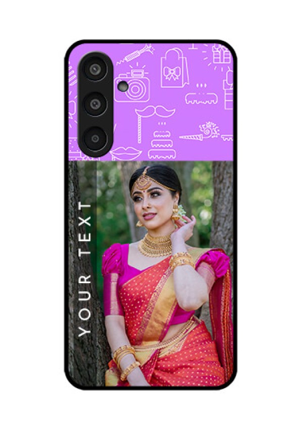 Samsung Galaxy M35 5G Custom Glass Phone CaseBirthday Icons Design