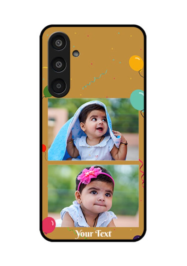 Samsung Galaxy M35 5G Custom Glass Phone CaseImage Holder With Birthday Celebrations Design