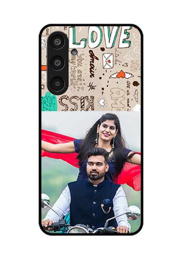 Samsung Galaxy M35 5G Custom Glass Phone CaseLove Doodle Pattern