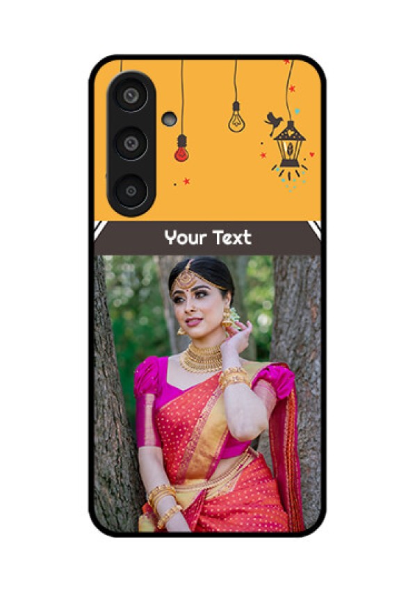 Samsung Galaxy M35 5G Custom Glass Phone CaseWith Family Picture And Icons