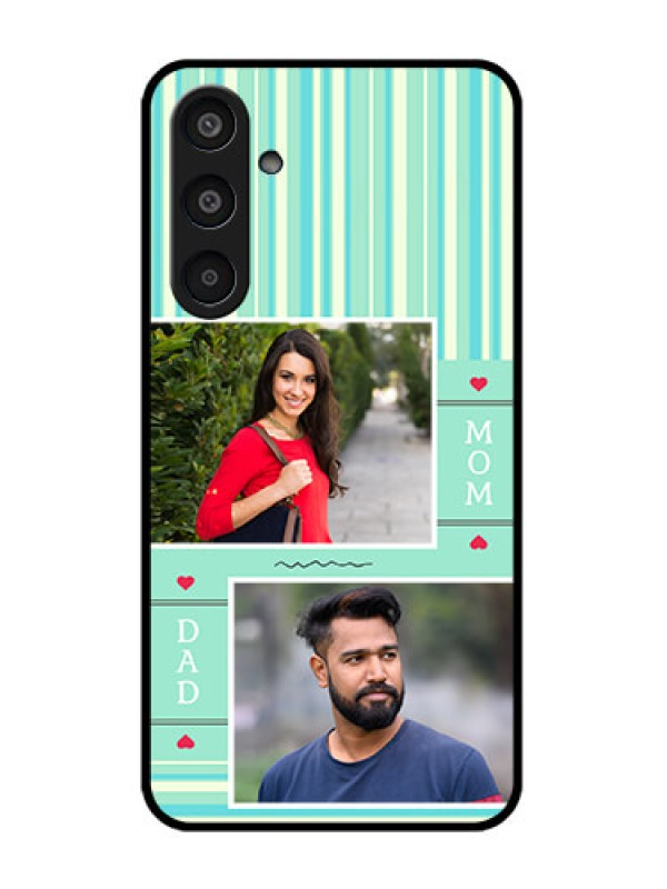 Custom Samsung Galaxy M35 5G Custom Glass Phone CaseMom and Dad Pic Design