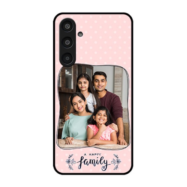 Samsung Galaxy M35 5G Custom Glass Phone CaseFamily With Dots Design Samsung Galaxy M35 5G Custom Glass Phone CaseFamily With Dots Design