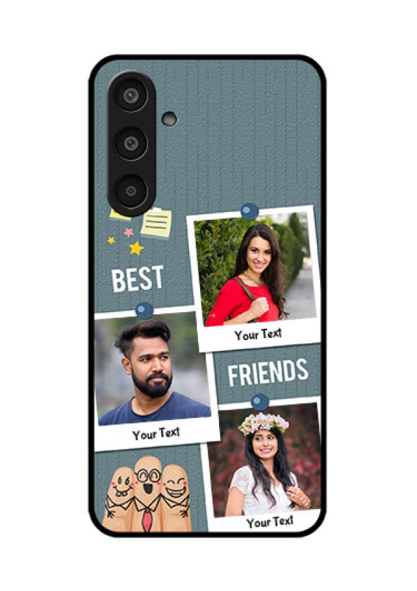 Samsung Galaxy M35 5G Custom Glass Phone CaseSticky Frames And Friendship Design