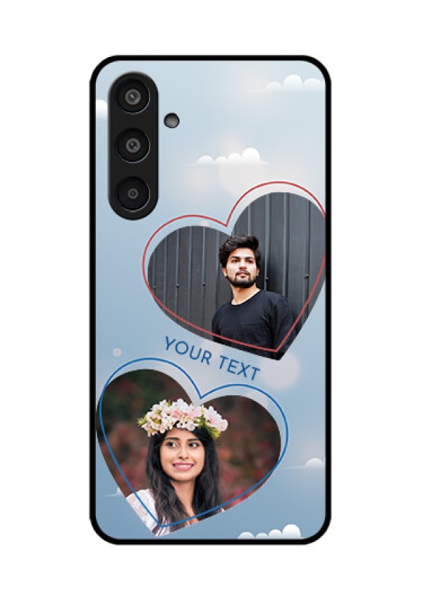 Samsung Galaxy M35 5G Custom Glass Phone CaseBlue Color Couple Design