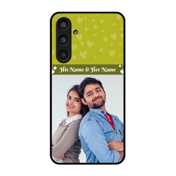 Samsung Galaxy M35 5G Custom Glass Phone CaseYou and Me Heart Design Samsung Galaxy M35 5G Custom Glass Phone CaseYou and Me Heart Design
