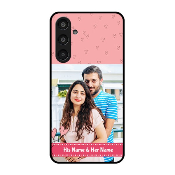 Samsung Galaxy M35 5G Custom Glass Phone CaseLove Design Peach Color Samsung Galaxy M35 5G Custom Glass Phone CaseLove Design Peach Color