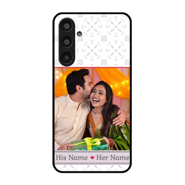 Samsung Galaxy M35 5G Custom Glass Phone CaseWith Photo And Ethnic Design Samsung Galaxy M35 5G Custom Glass Phone CaseWith Photo And Ethnic Design