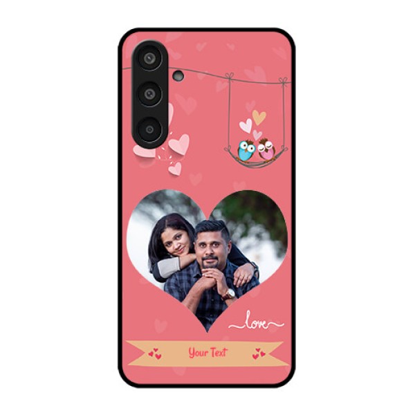 Samsung Galaxy M35 5G Custom Glass Phone CasePeach Color Love Design Samsung Galaxy M35 5G Custom Glass Phone CasePeach Color Love Design