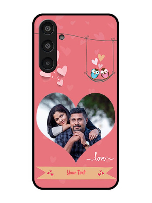 Custom Samsung Galaxy M35 5G Custom Glass Phone CasePeach Color Love Design