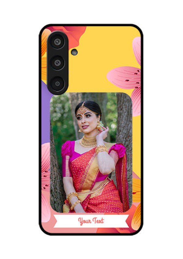 Samsung Galaxy M35 5G Custom Glass Phone Case3 Image With Vintage Floral Design