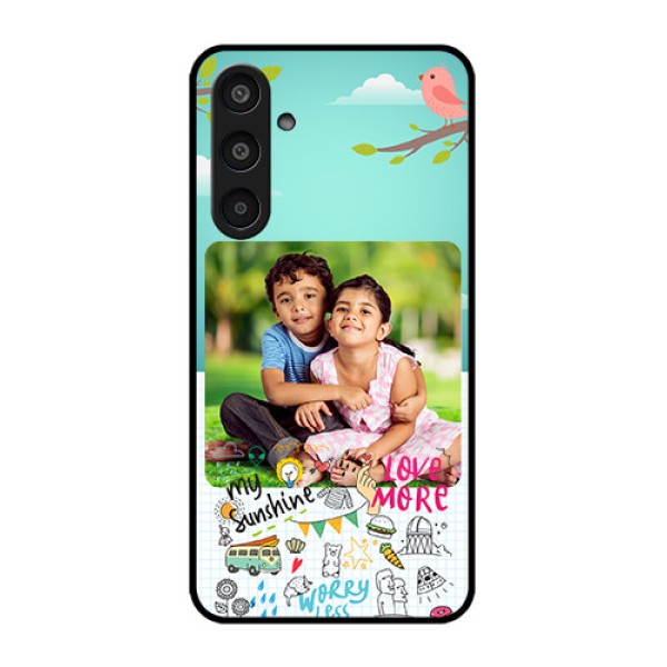 Samsung Galaxy M35 5G Custom Glass Phone CaseDoodle Love Design