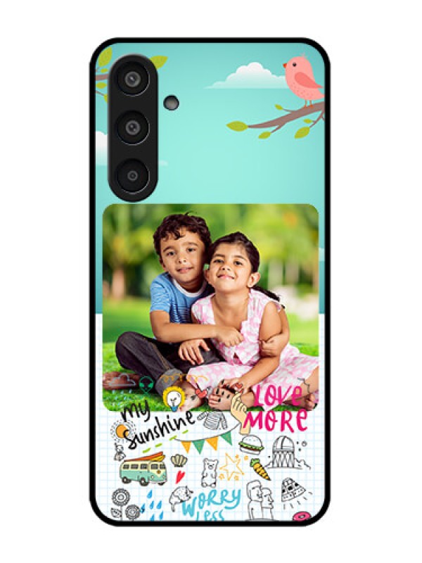 Custom Samsung Galaxy M35 5G Custom Glass Phone CaseDoodle Love Design