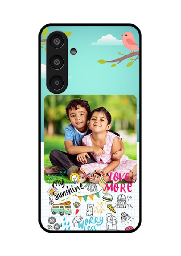 Samsung Galaxy M35 5G Custom Glass Phone CaseDoodle Love Design