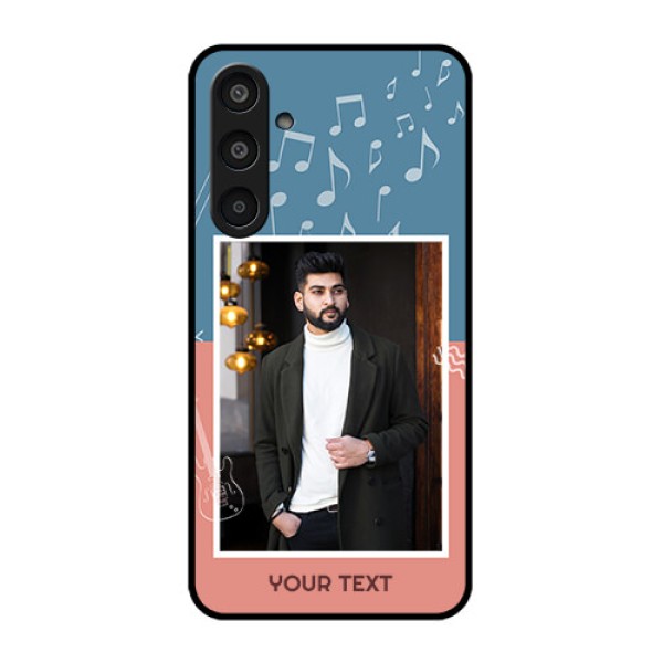 Samsung Galaxy M35 5G Custom Glass Phone CaseWith Color Musical Note Design Samsung Galaxy M35 5G Custom Glass Phone CaseWith Color Musical Note Design