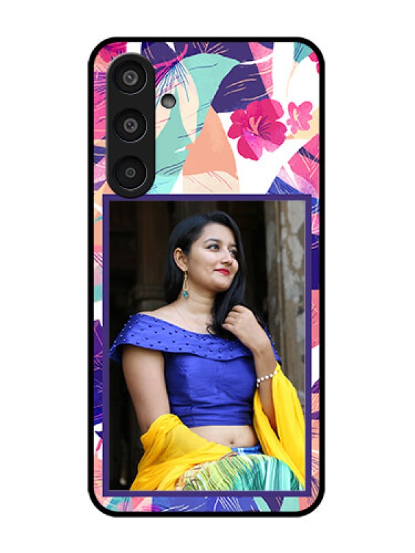 Custom Samsung Galaxy M35 5G Custom Glass Phone CaseAbstract Floral Design